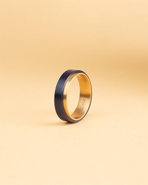 Zweifarbiger Ring aus Titan - Tendo Gold Black
